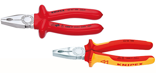 Why does KNIPEX offer two different VDE series (yellow-red cover